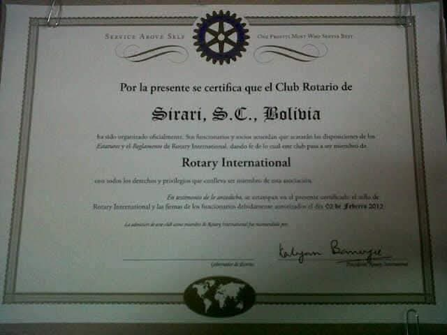 Historia de Rotary Club Sirari